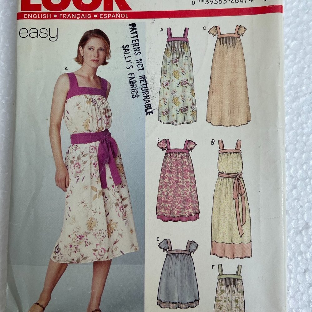 Vintage New Look sewing pattern Uncut Sz A 10-22